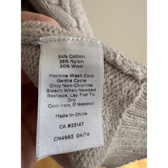 Talbots Wool Blend Open Front Sweater Vest with Cable Knit Details Size Small - Picture 8 of 11